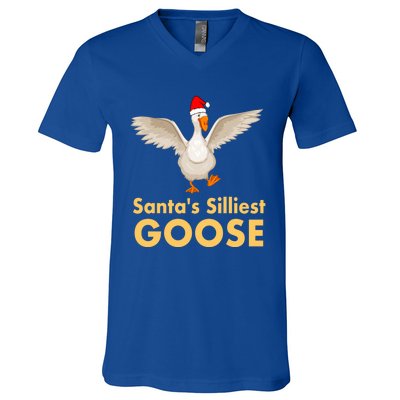 Cool Santas Silliest Goose Tacky Funny Christmas Duck Swans Gift V-Neck T-Shirt