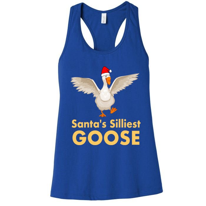 Cool Santas Silliest Goose Tacky Funny Christmas Duck Swans Gift Women's Racerback Tank