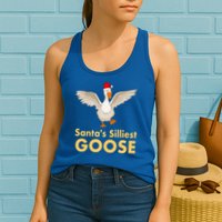 Cool Santas Silliest Goose Tacky Funny Christmas Duck Swans Gift Womens Tank Top