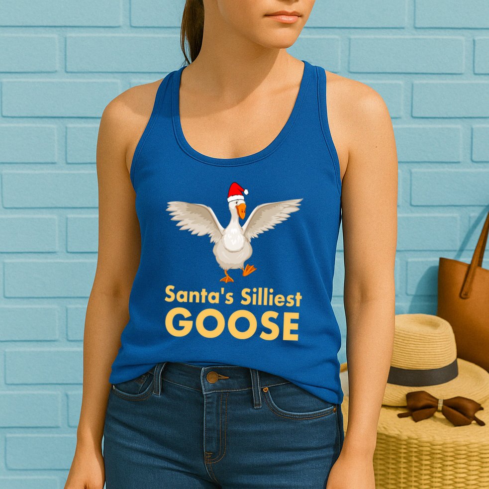 Cool Santas Silliest Goose Tacky Funny Christmas Duck Swans Gift Womens Tank Top