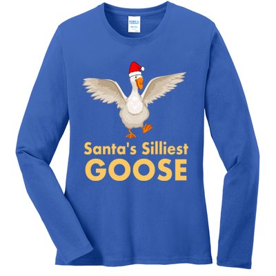 Cool Santas Silliest Goose Tacky Funny Christmas Duck Swans Gift Ladies Long Sleeve Shirt