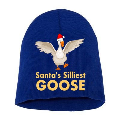 Cool Santas Silliest Goose Tacky Funny Christmas Duck Swans Gift Short Acrylic Beanie