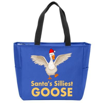Cool Santas Silliest Goose Tacky Funny Christmas Duck Swans Gift Zip Tote Bag