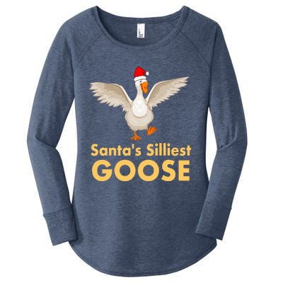 Cool Santas Silliest Goose Tacky Funny Christmas Duck Swans Gift Women's Perfect Tri Tunic Long Sleeve Shirt