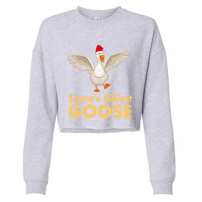 Cool Santas Silliest Goose Tacky Funny Christmas Duck Swans Gift Cropped Pullover Crew