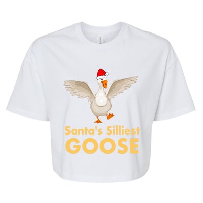 Cool Santas Silliest Goose Tacky Funny Christmas Duck Swans Gift Bella+Canvas Jersey Crop Tee