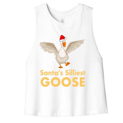 Cool Santas Silliest Goose Tacky Funny Christmas Duck Swans Gift Women's Racerback Cropped Tank