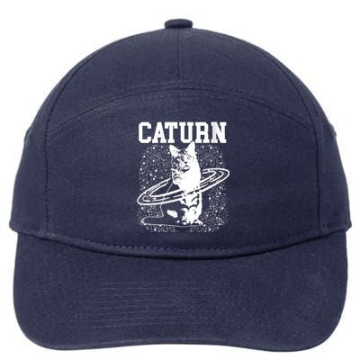 Caturn Saturn Space Cat 7-Panel Snapback Hat