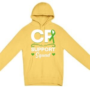 Cp Support Squad Cerebral Palsy Awareness Green Ribbon Cute Gift Premium Pullover Hoodie