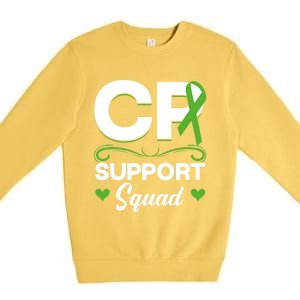 Cp Support Squad Cerebral Palsy Awareness Green Ribbon Cute Gift Premium Crewneck Sweatshirt