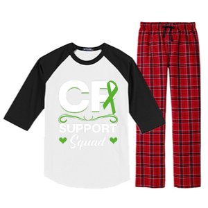 Cp Support Squad Cerebral Palsy Awareness Green Ribbon Cute Gift Raglan Sleeve Pajama Set