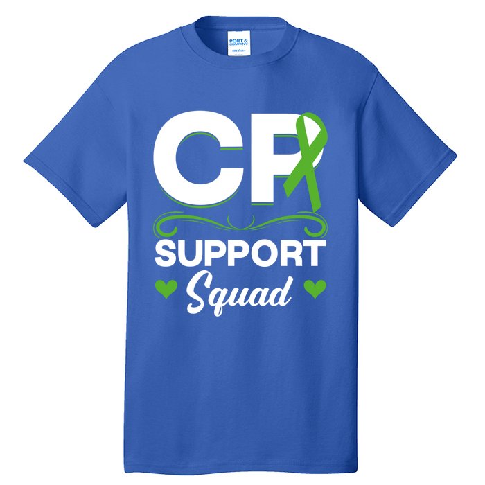 Cp Support Squad Cerebral Palsy Awareness Green Ribbon Cute Gift Tall T-Shirt