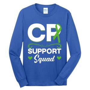 Cp Support Squad Cerebral Palsy Awareness Green Ribbon Cute Gift Tall Long Sleeve T-Shirt