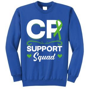 Cp Support Squad Cerebral Palsy Awareness Green Ribbon Cute Gift Tall Sweatshirt