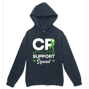 Cp Support Squad Cerebral Palsy Awareness Green Ribbon Cute Gift Urban Pullover Hoodie