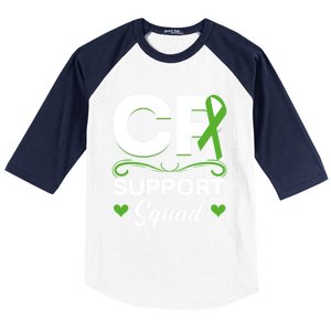 Cp Support Squad Cerebral Palsy Awareness Green Ribbon Cute Gift Baseball Sleeve Shirt