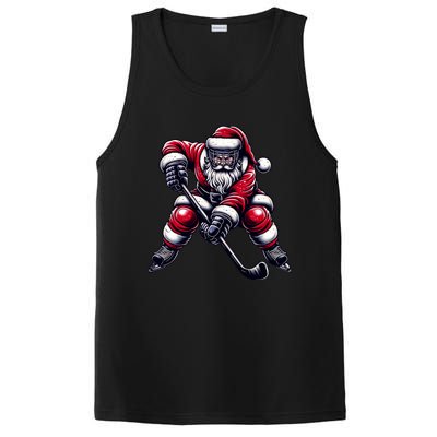 Christmas Sports Santa Plays Ice Hockey Xmas Gift PosiCharge Competitor Tank