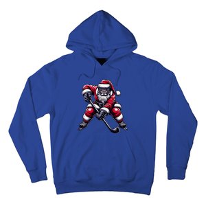 Christmas Sports Santa Plays Ice Hockey Xmas Gift Hoodie