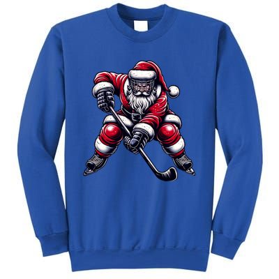 Christmas Sports Santa Plays Ice Hockey Xmas Gift Sweatshirt