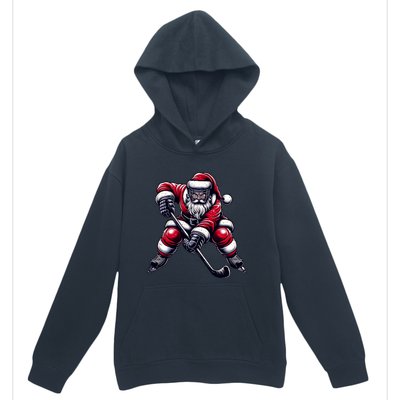 Christmas Sports Santa Plays Ice Hockey Xmas Gift Urban Pullover Hoodie