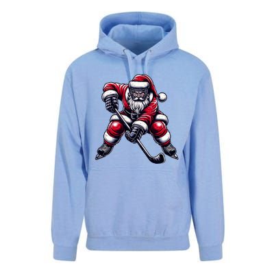 Christmas Sports Santa Plays Ice Hockey Xmas Gift Unisex Surf Hoodie