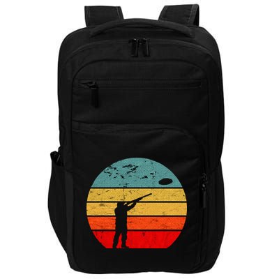 Clay Skeet Shooting Trap Shooting Retro Vintage Sunset Impact Tech Backpack