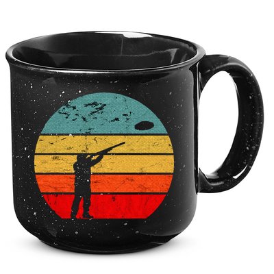 Clay Skeet Shooting Trap Shooting Retro Vintage Sunset 15oz Campfire Ceramic Mug