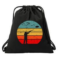 Clay Skeet Shooting Trap Shooting Retro Vintage Sunset Drawstring Bag
