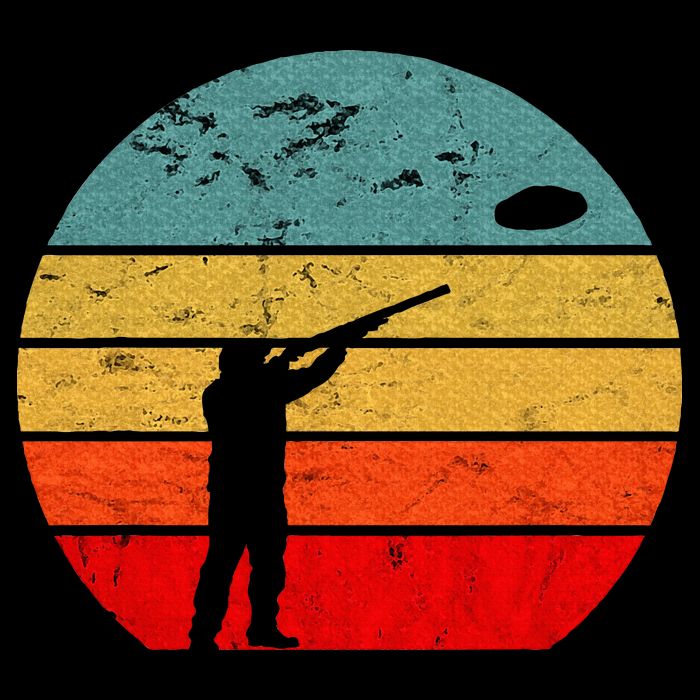 Clay Skeet Shooting Trap Shooting Retro Vintage Sunset Drawstring Bag