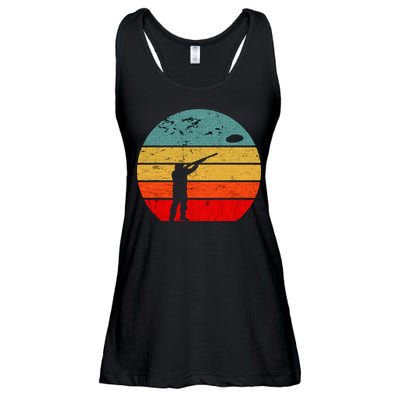 Clay Skeet Shooting Trap Shooting Retro Vintage Sunset Ladies Essential Flowy Tank