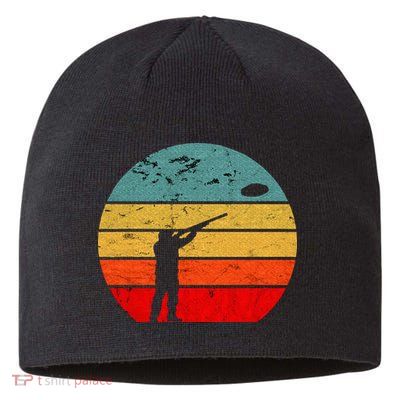 Clay Skeet Shooting Trap Shooting Retro Vintage Sunset Sustainable Beanie