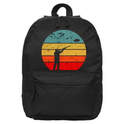 Clay Skeet Shooting Trap Shooting Retro Vintage Sunset 16 in Basic Backpack
