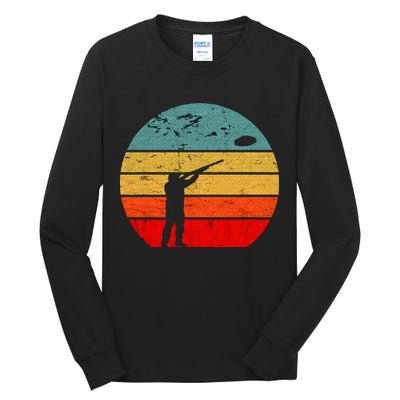 Clay Skeet Shooting Trap Shooting Retro Vintage Sunset Tall Long Sleeve T-Shirt
