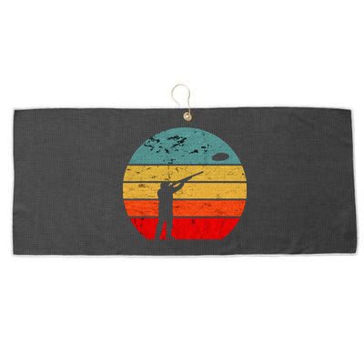 Clay Skeet Shooting Trap Shooting Retro Vintage Sunset Large Microfiber Waffle Golf Towel
