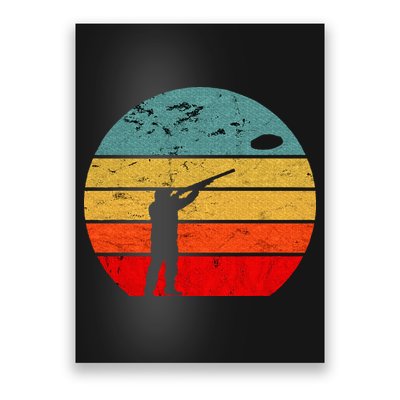 Clay Skeet Shooting Trap Shooting Retro Vintage Sunset Poster