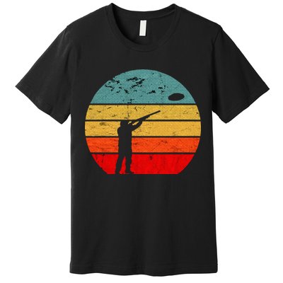 Clay Skeet Shooting Trap Shooting Retro Vintage Sunset Premium T-Shirt