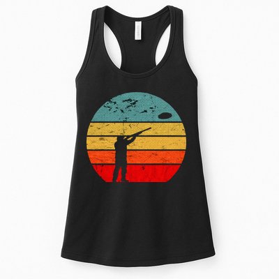 Clay Skeet Shooting Trap Shooting Retro Vintage Sunset Womens Tank Top