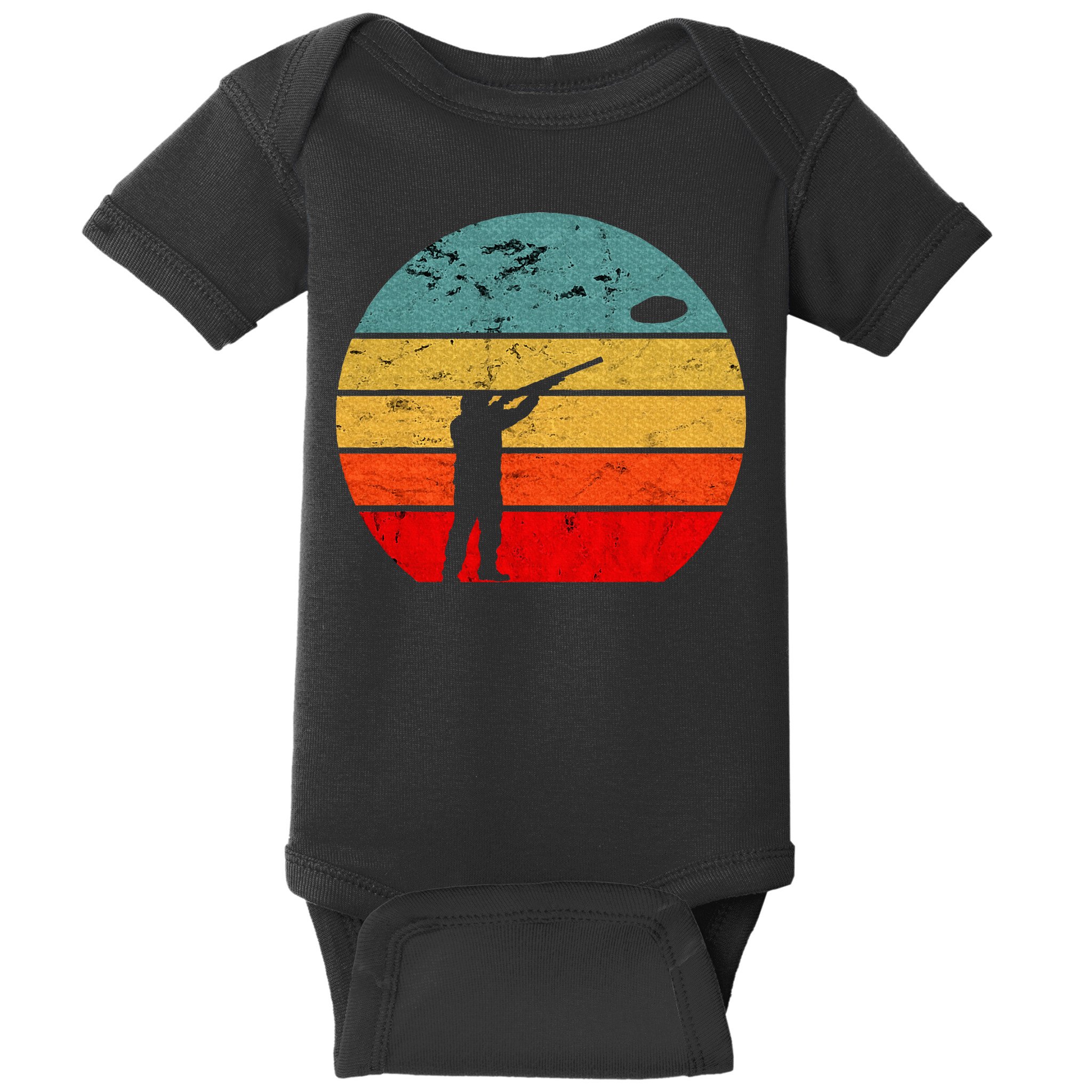 Clay Skeet Shooting Trap Shooting Retro Vintage Sunset Baby Bodysuit