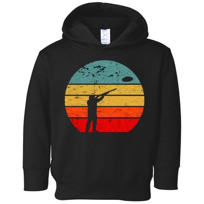 Clay Skeet Shooting Trap Shooting Retro Vintage Sunset Toddler Hoodie