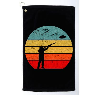 Clay Skeet Shooting Trap Shooting Retro Vintage Sunset Golf Towel