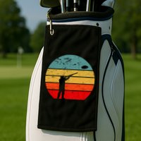 Clay Skeet Shooting Trap Shooting Retro Vintage Sunset Golf Towel