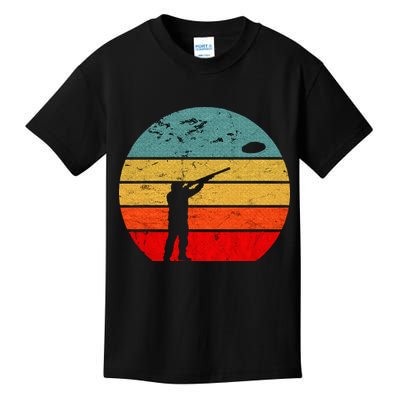 Clay Skeet Shooting Trap Shooting Retro Vintage Sunset Kids T-Shirt