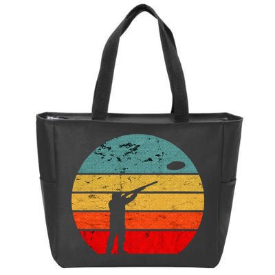 Clay Skeet Shooting Trap Shooting Retro Vintage Sunset Zip Tote Bag