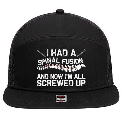 Cool Scoliosis Spinal Fusion Gift Back Surgery Recovery Gift 7 Panel Mesh Trucker Snapback Hat