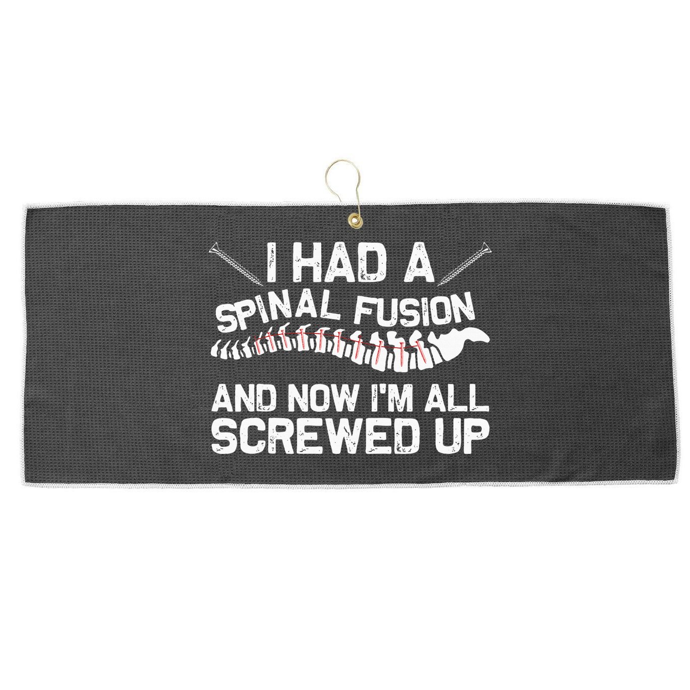 Cool Scoliosis Spinal Fusion Gift Back Surgery Recovery Gift Large Microfiber Waffle Golf Towel