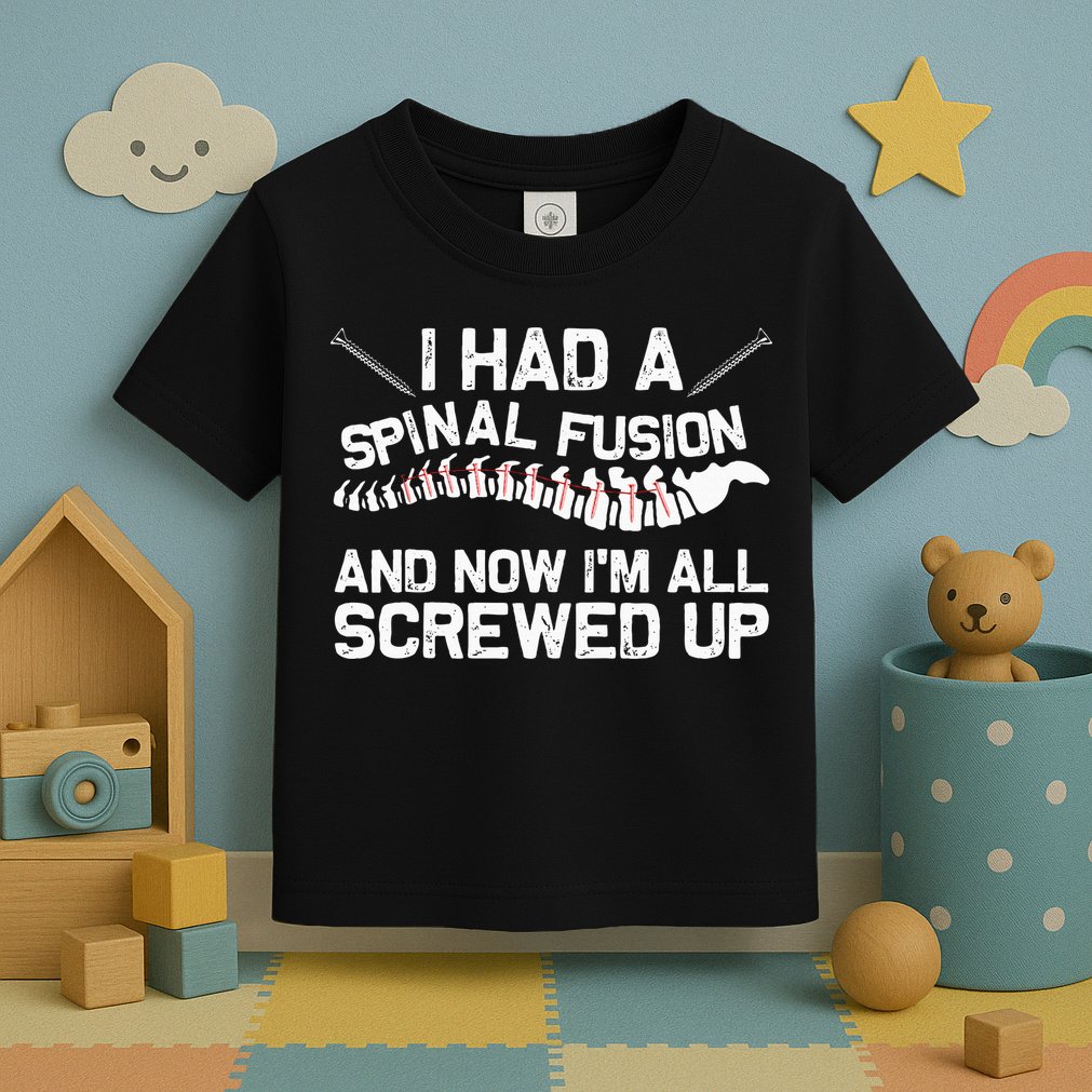 Cool Scoliosis Spinal Fusion Gift Back Surgery Recovery Gift Toddler T-Shirt
