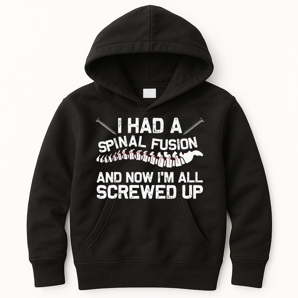 Cool Scoliosis Spinal Fusion Gift Back Surgery Recovery Gift Kids Hoodie