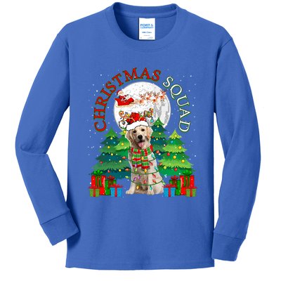 Christmas Squad Santa Reindeer Labrador Retriever Xmas Cute Gift Kids Long Sleeve Shirt