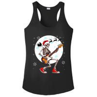 Christmas Santa Skeletons Playing Guitar Bass Guitarist Ladies PosiCharge Competitor Racerback Tank