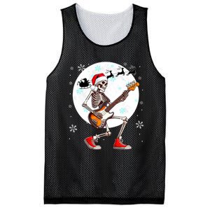 Christmas Santa Skeletons Playing Guitar Bass Guitarist Mesh Reversible Basketball Jersey Tank